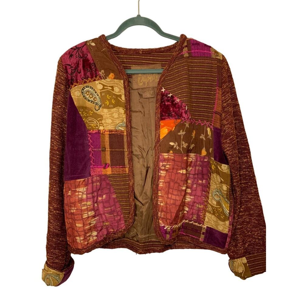 Sharon Anthony Crystal Purple Patchwork Jacket, Size L